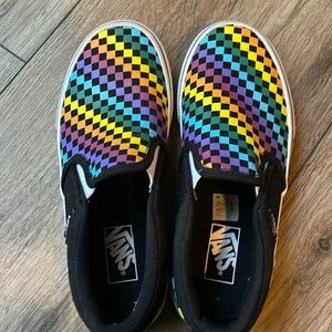 Vans, multi color, check shoes